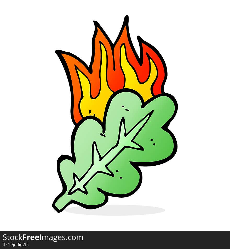 Cartoon Burning Eaf Symbol