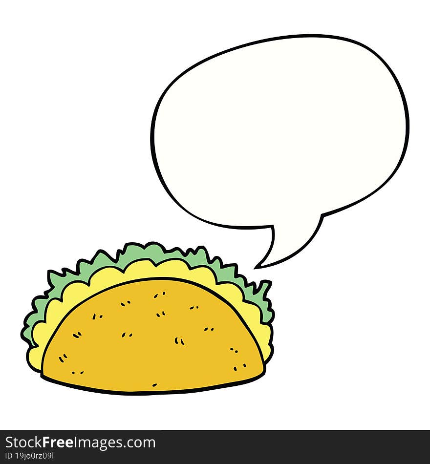 cartoon taco and speech bubble