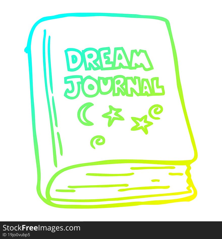 cold gradient line drawing cartoon dream journal