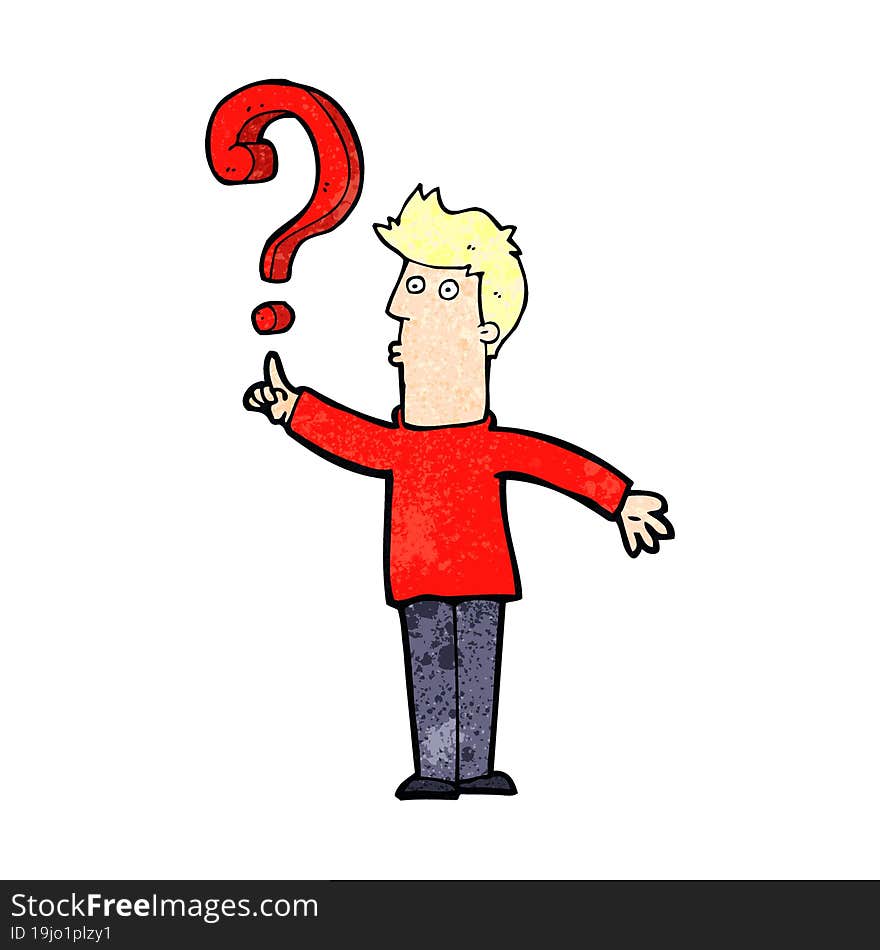 cartoon man asking question