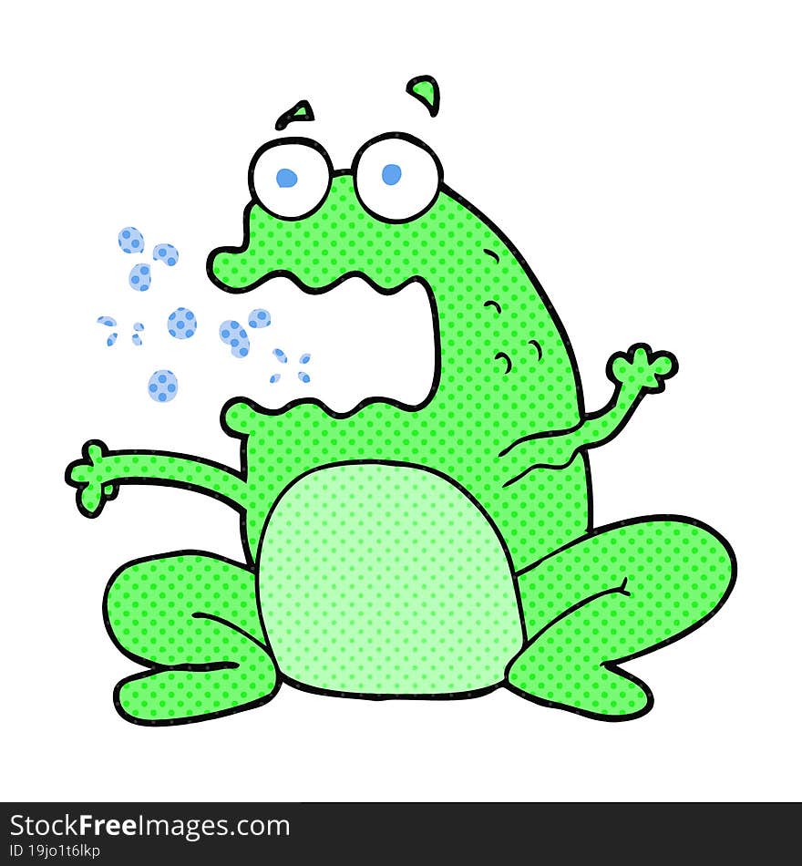 cartoon burping frog