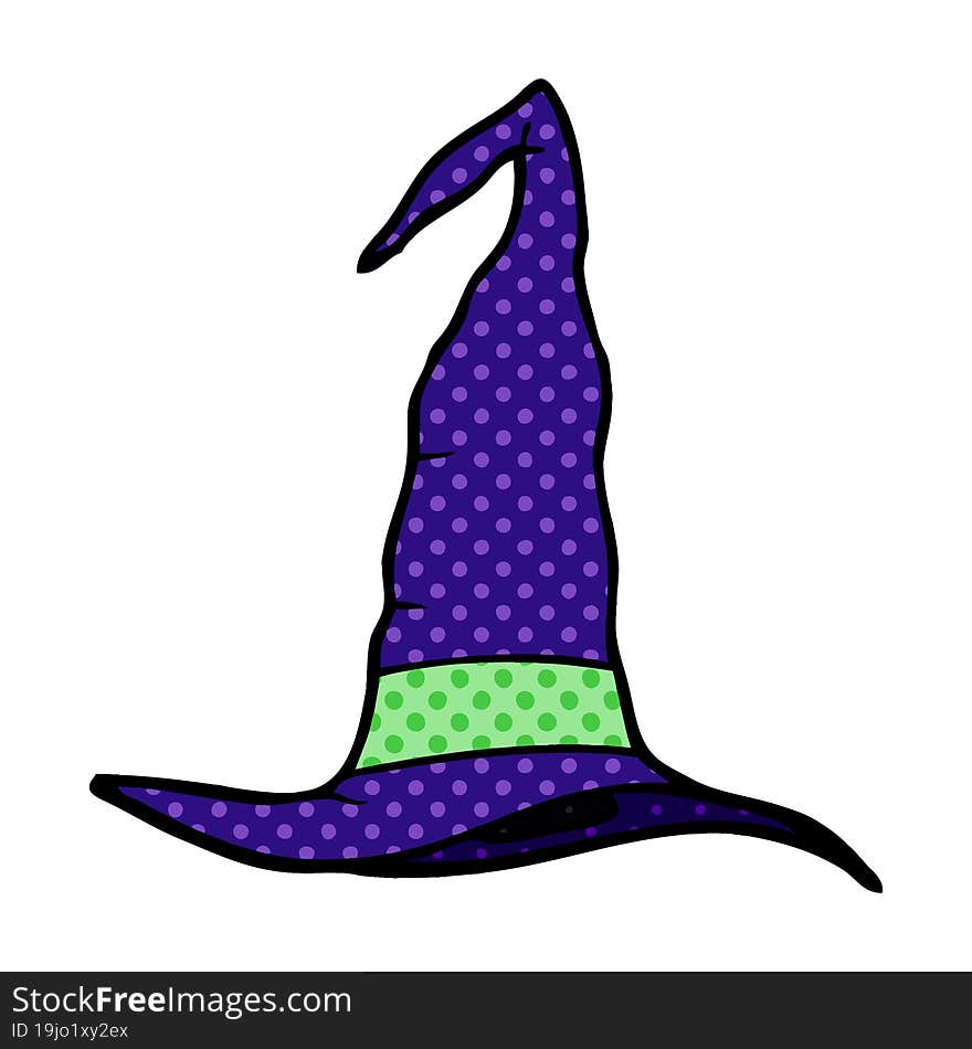 cartoon doodle witch hat