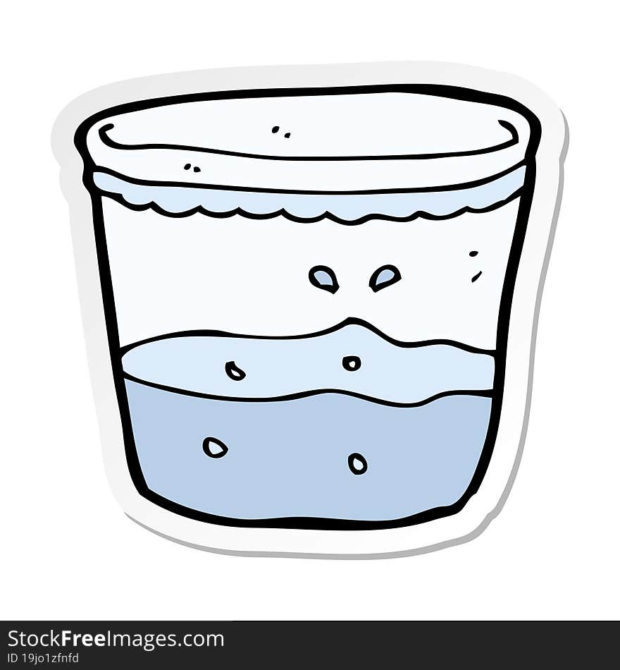 sticker of a cartoon glass of water