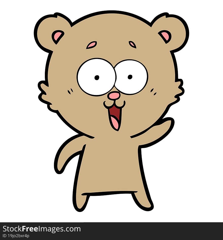 laughing teddy  bear cartoon. laughing teddy  bear cartoon