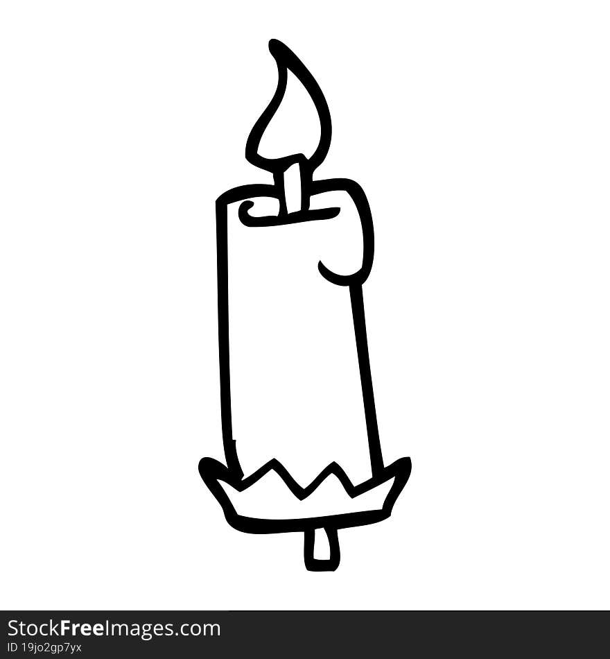 black and white cartoon lit candle