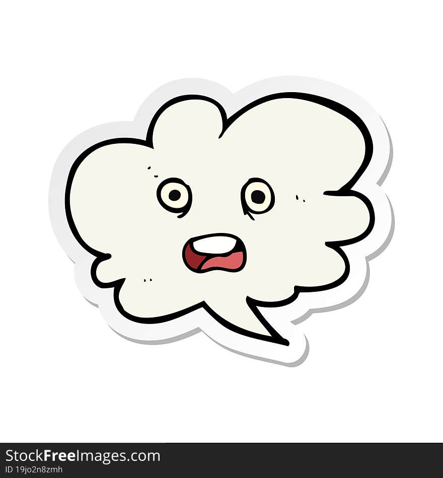 sticker of a cartoon shocked speech bubble