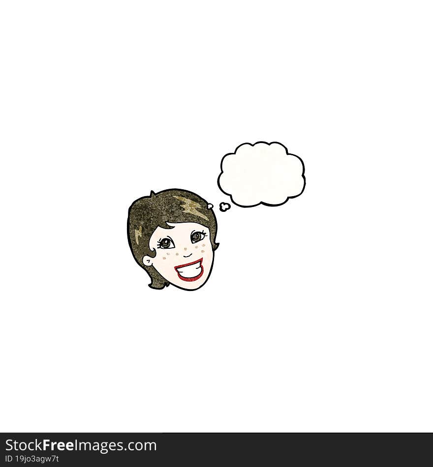 grinning woman cartoon