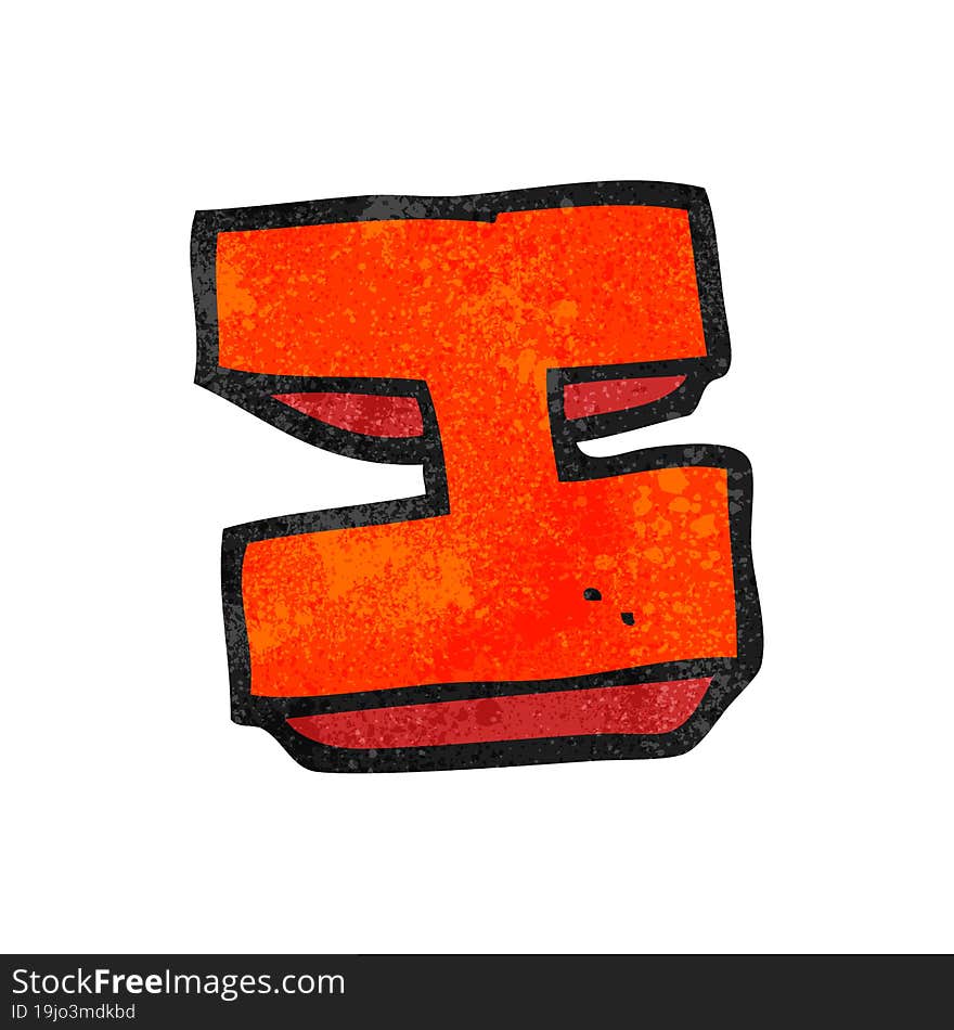 textured cartoon letter I