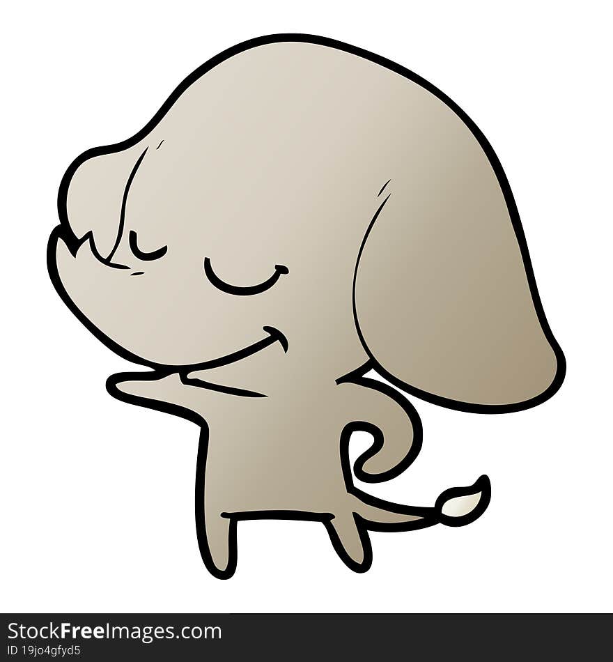 cartoon smiling elephant. cartoon smiling elephant