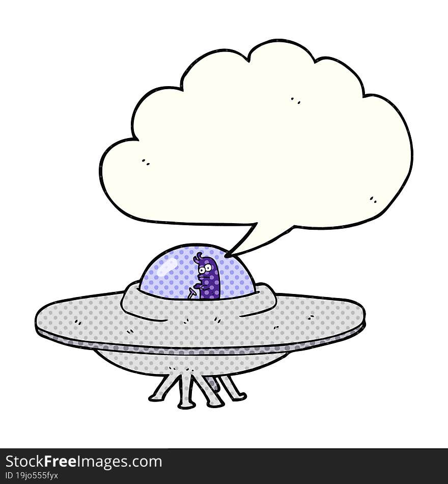 comic book speech bubble cartoon flying saucer