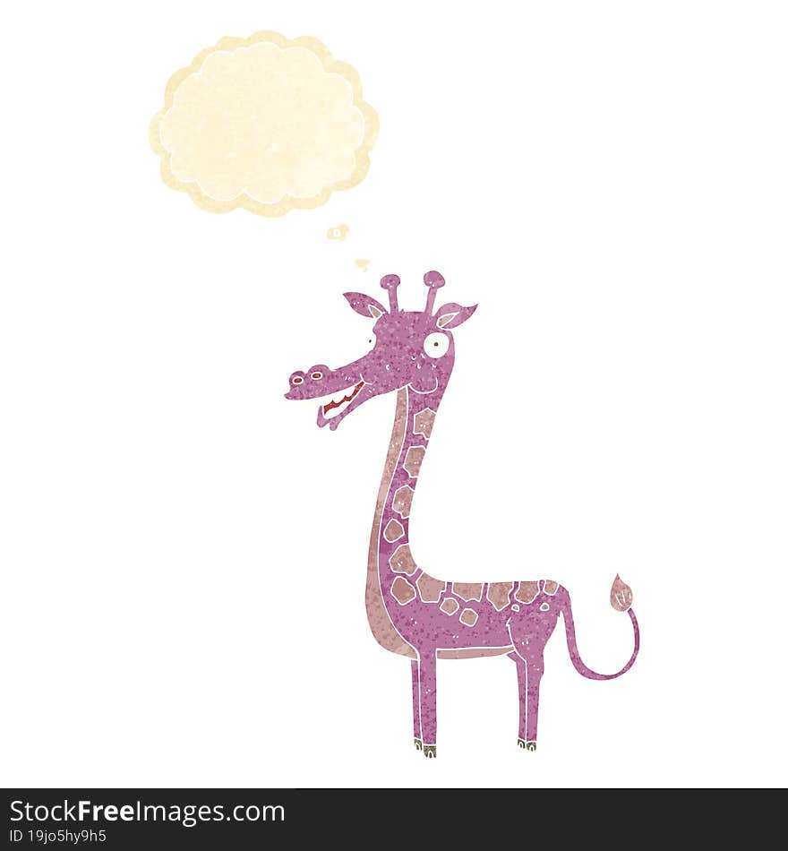 cartoon giraffe with thought bubble