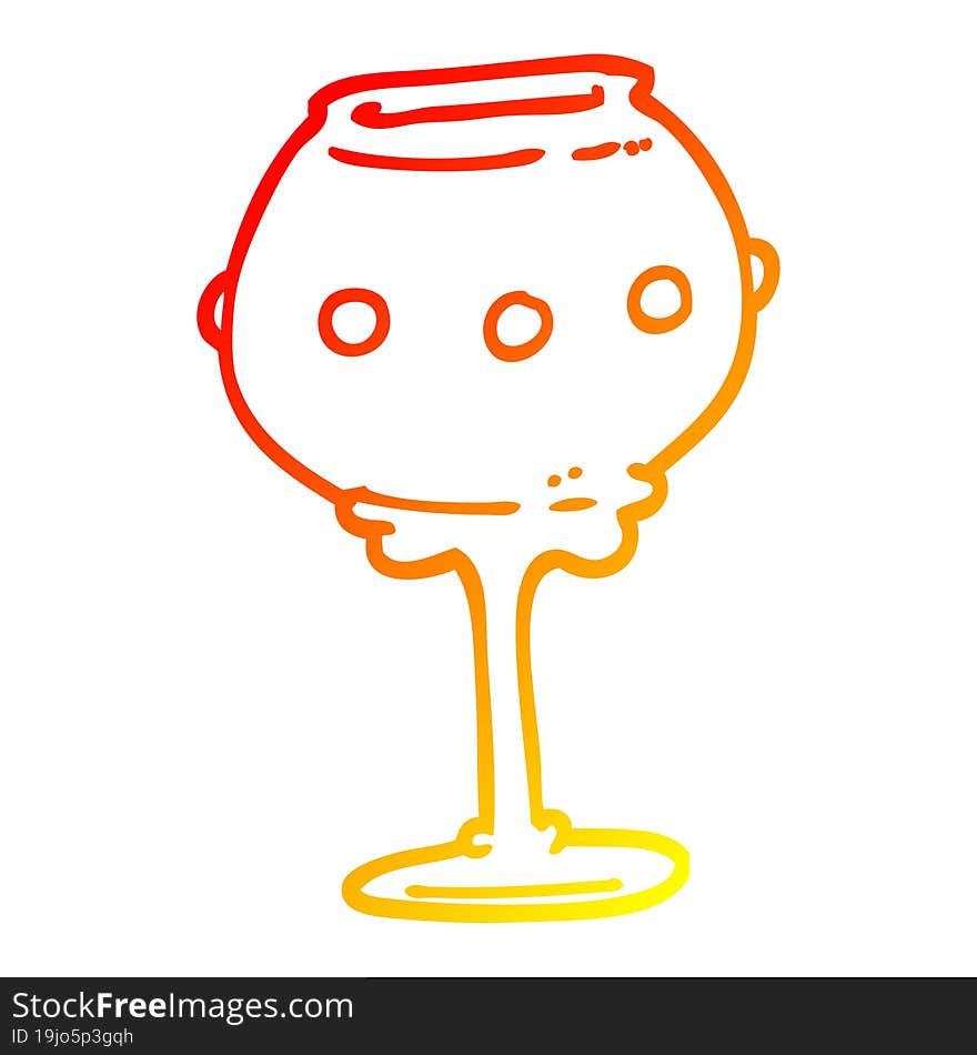 warm gradient line drawing cartoon metal goblet