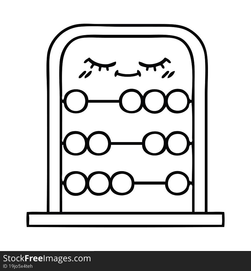 line drawing cartoon abacus