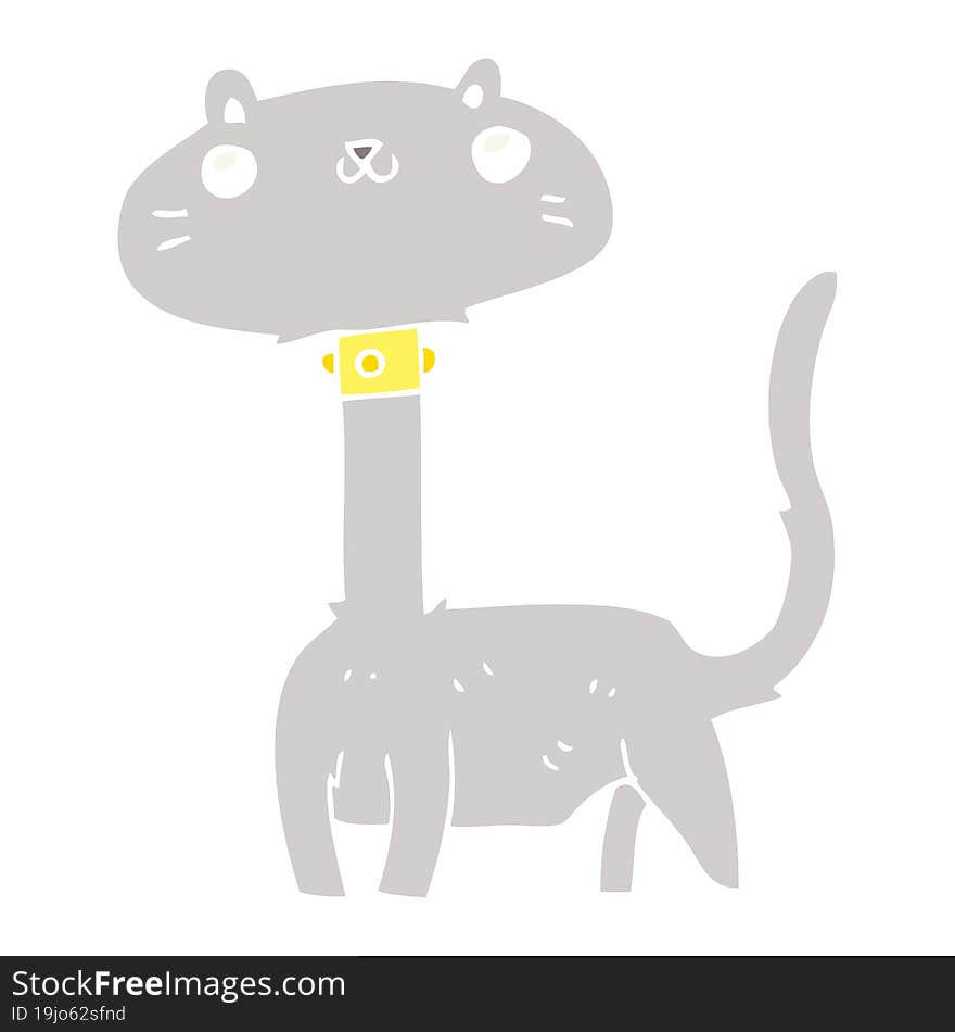 flat color style cartoon cat