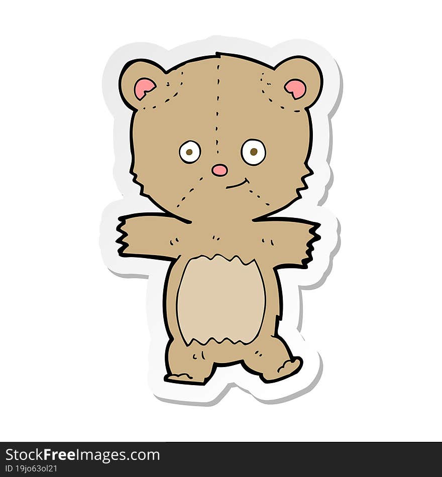 Sticker Of A Cartoon Teddy Bear