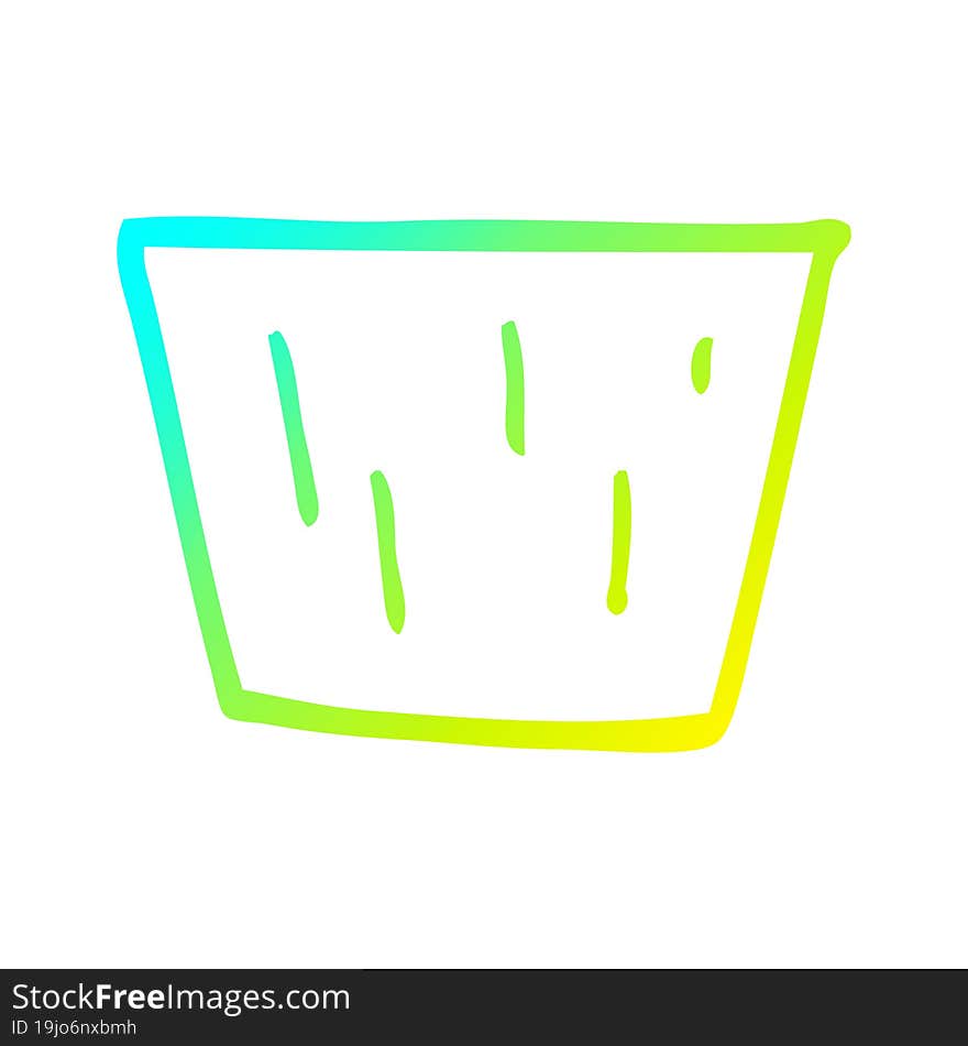 cold gradient line drawing cartoon muffin pot