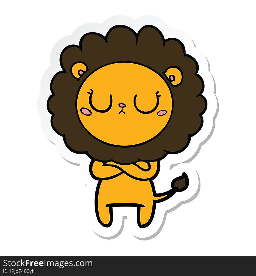 sticker of a cartoon lion