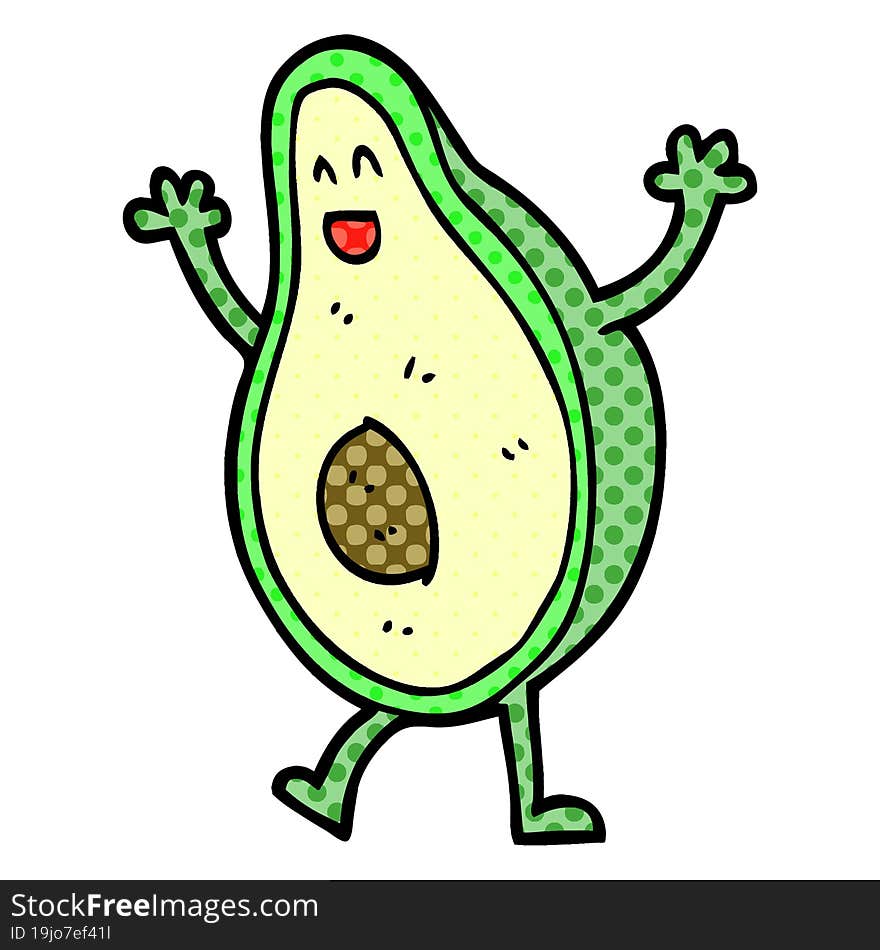 Cartoon Doodle Dancing Avocado