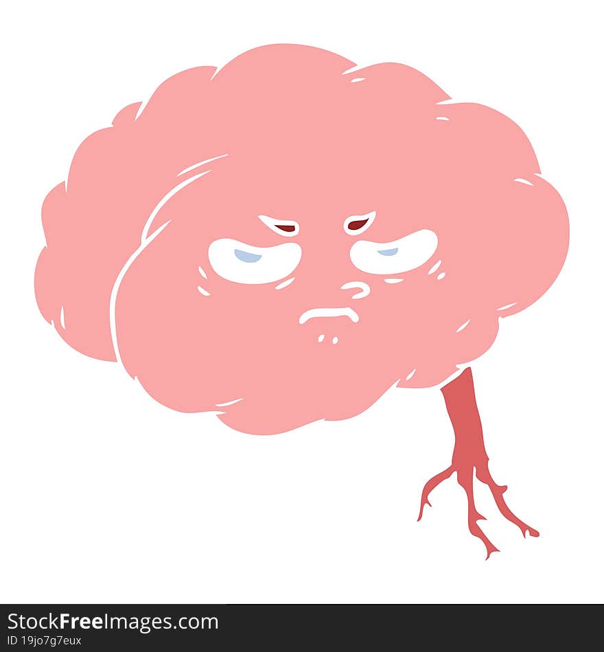 Flat Color Style Cartoon Brain