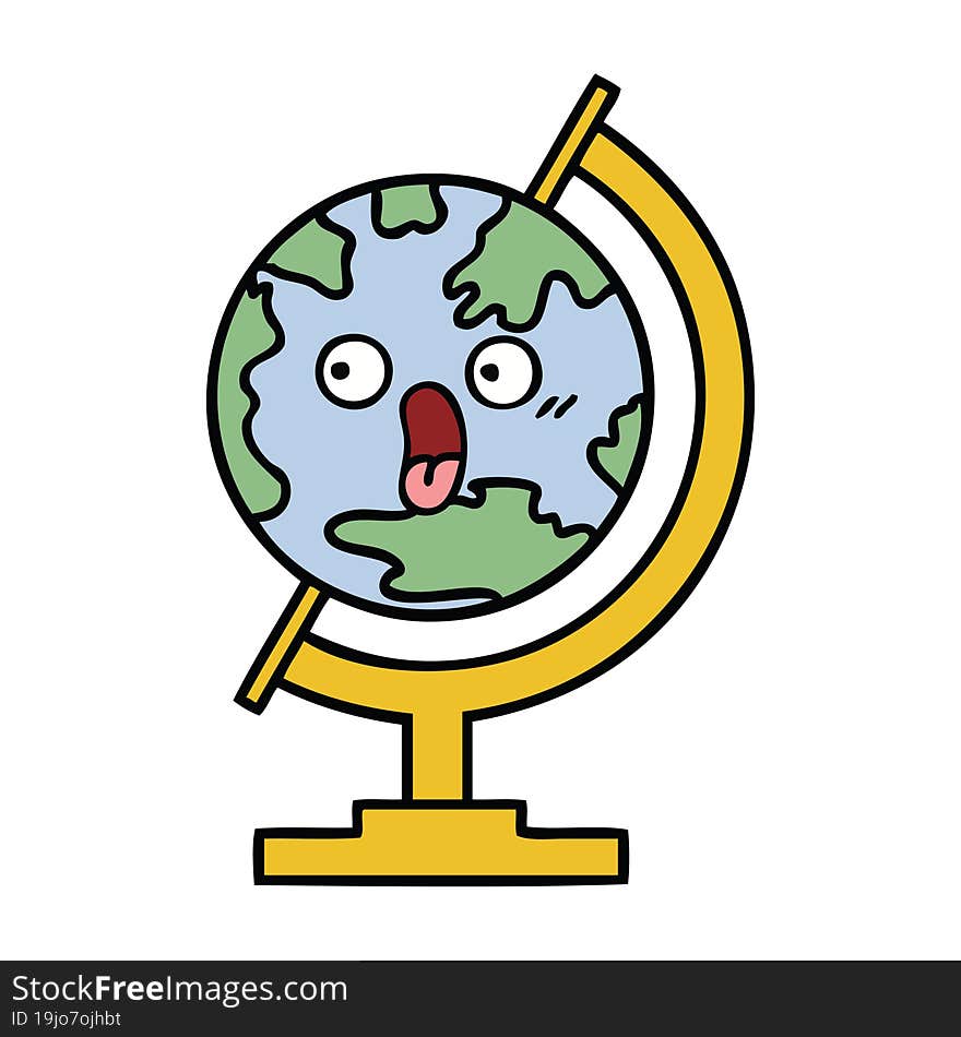 Cute Cartoon Globe Of The World