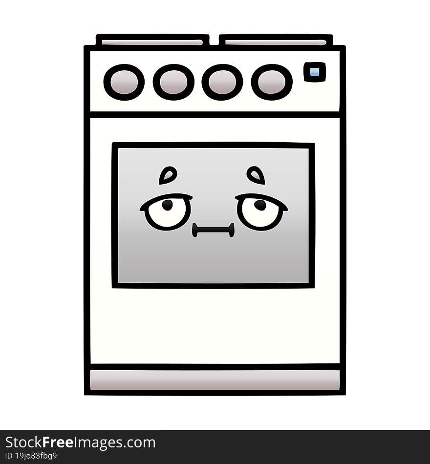 gradient shaded cartoon kitchen oven