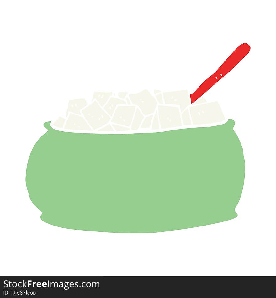 Flat Color Style Cartoon Sugar Bowl