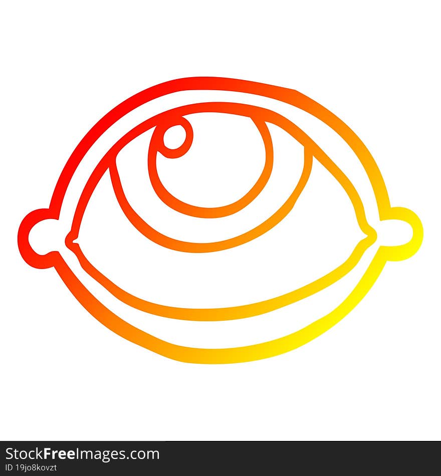 Warm Gradient Line Drawing Cartoon All Seeing Eye