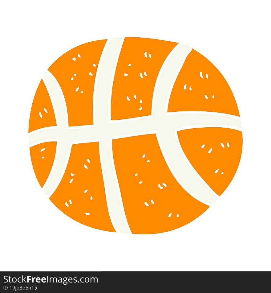 flat color illustration of basketball. flat color illustration of basketball