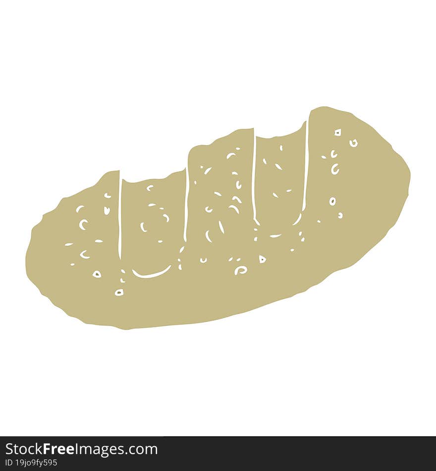 flat color illustration of bread. flat color illustration of bread