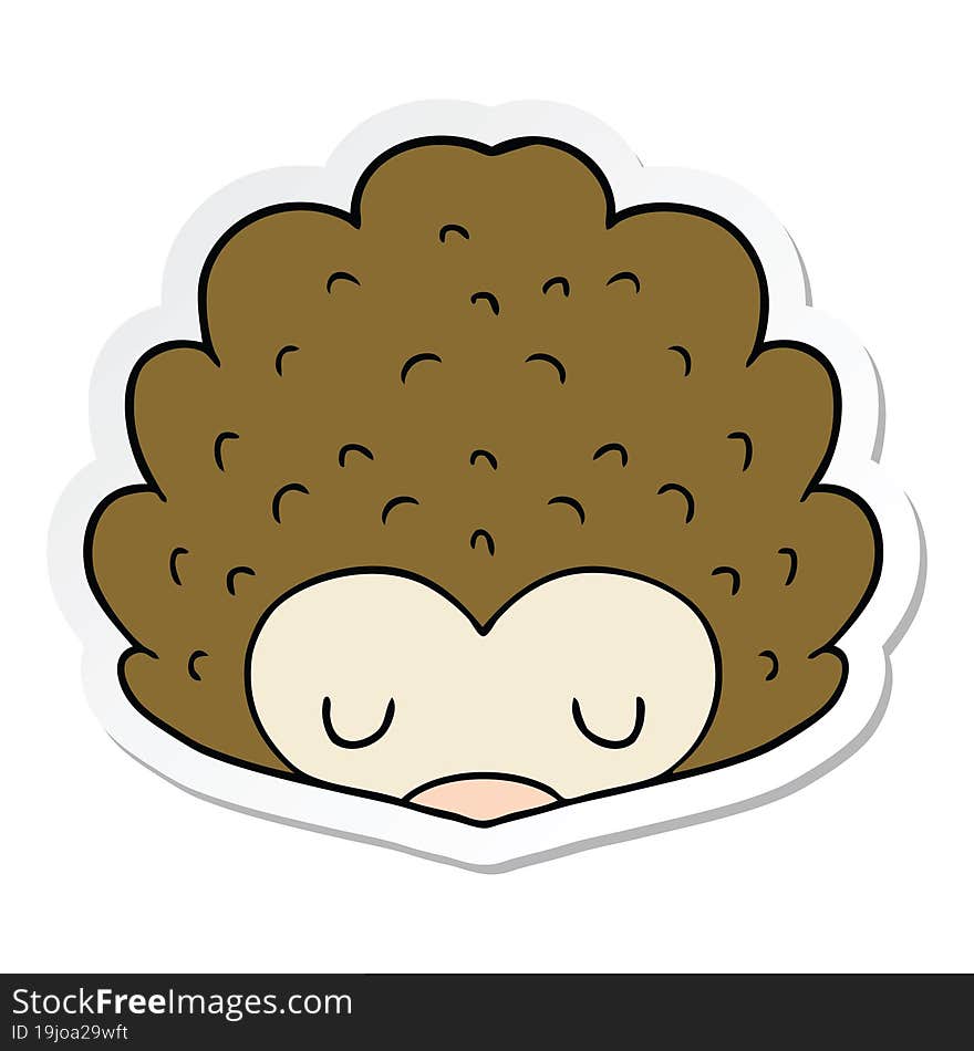 sticker of a cartoon hedgehog