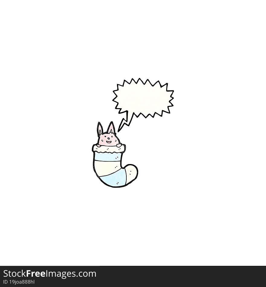 cute rabbit in sock cartoon