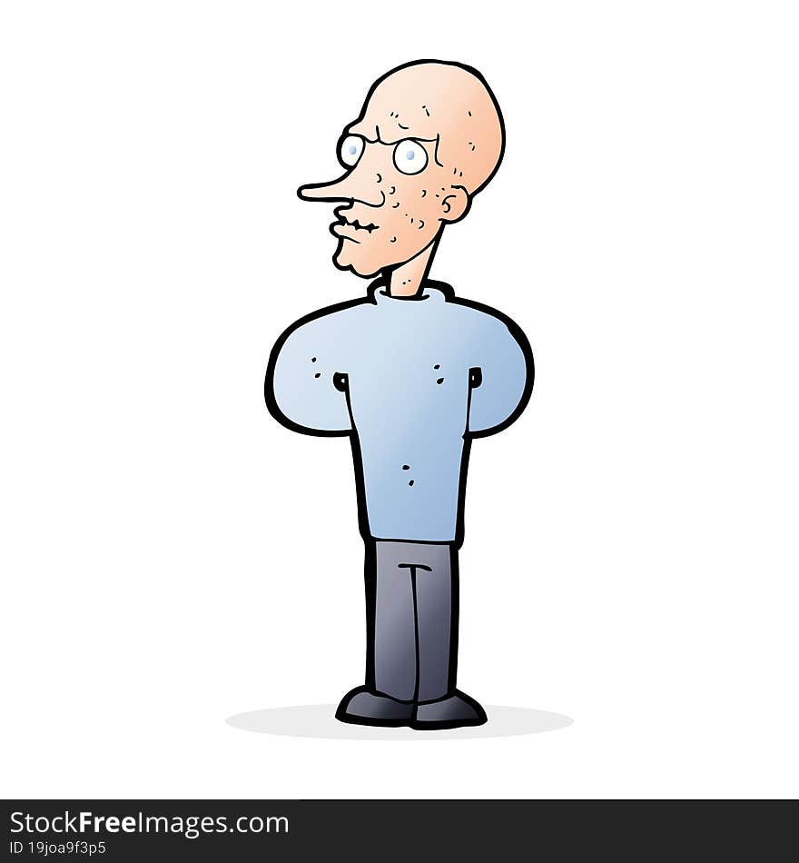 Cartoon Evil Bald Man