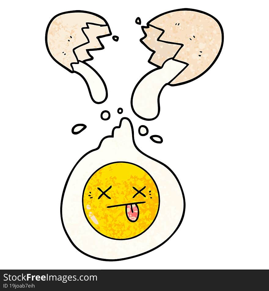 cartoon cracked egg. cartoon cracked egg