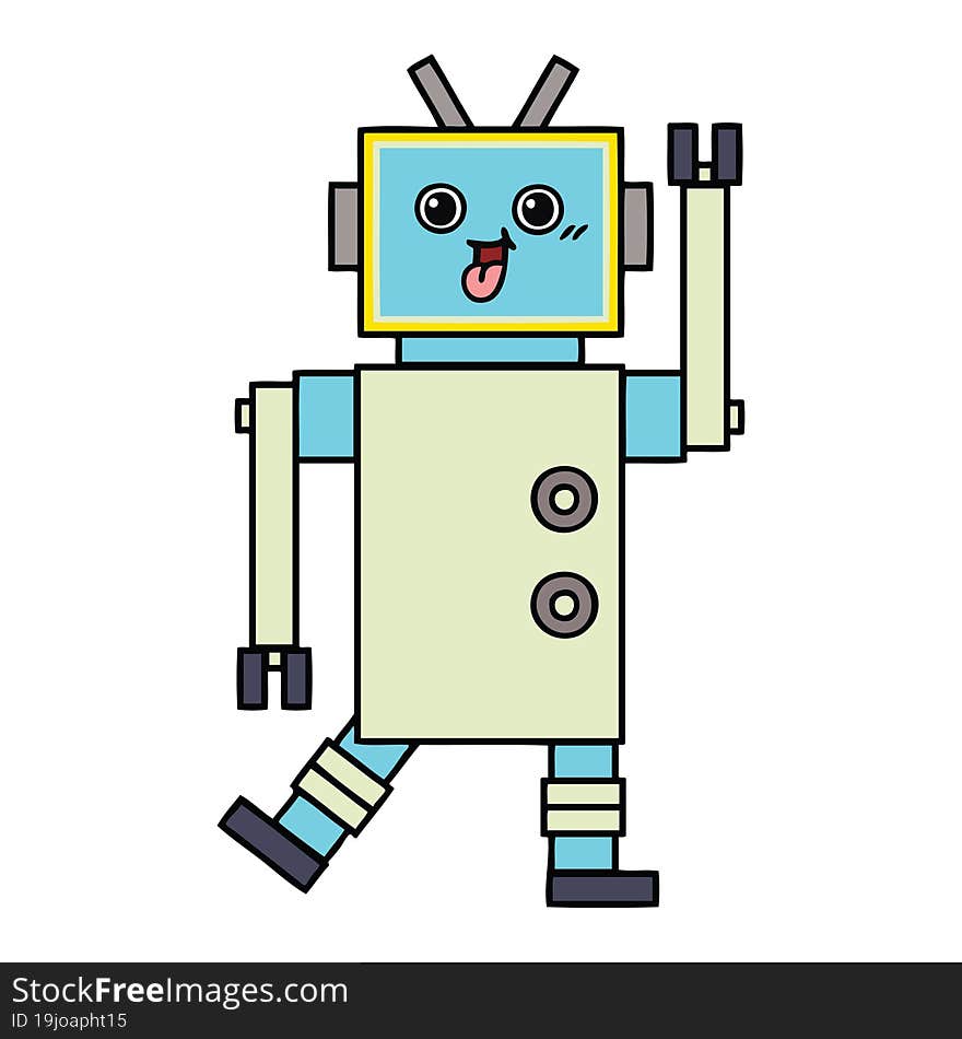 cute cartoon of a robot. cute cartoon of a robot