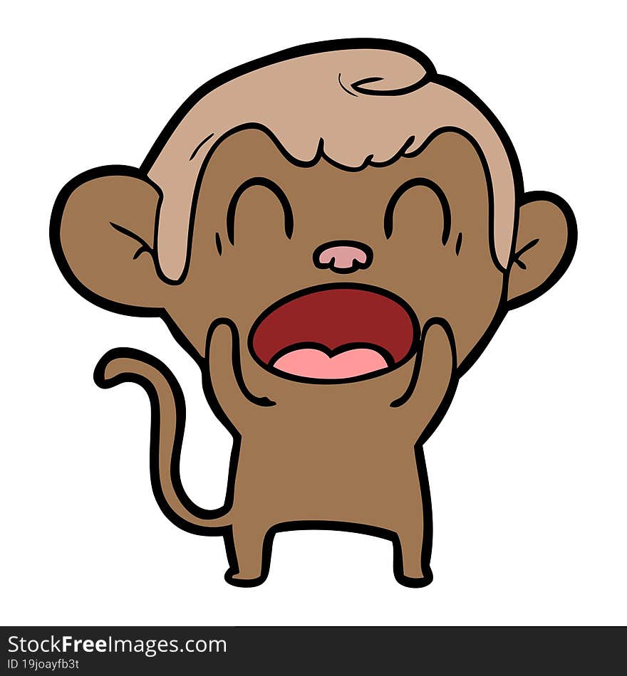 shouting cartoon monkey. shouting cartoon monkey