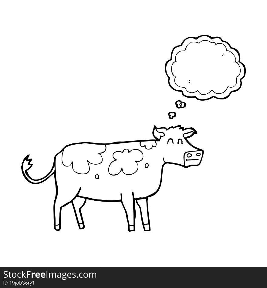 thought bubble cartoon cow