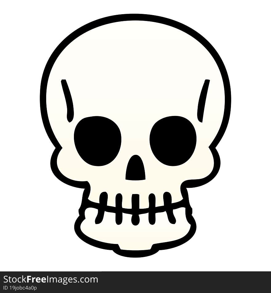 Quirky Gradient Shaded Cartoon Skull