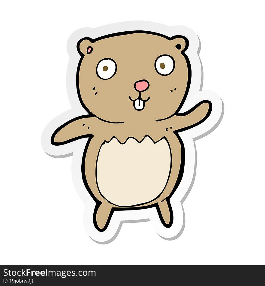 sticker of a cartoon teddy bear