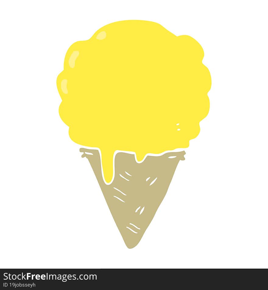 flat color style cartoon ice cream