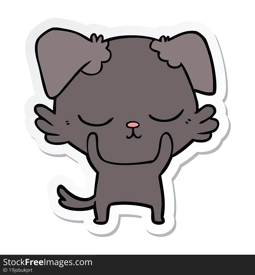 Sticker Of A Cute Cartoon Dog