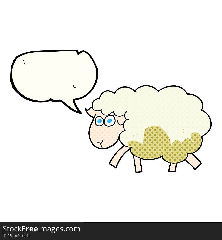 Comic Book Speech Bubble Cartoon Muddy Sheep