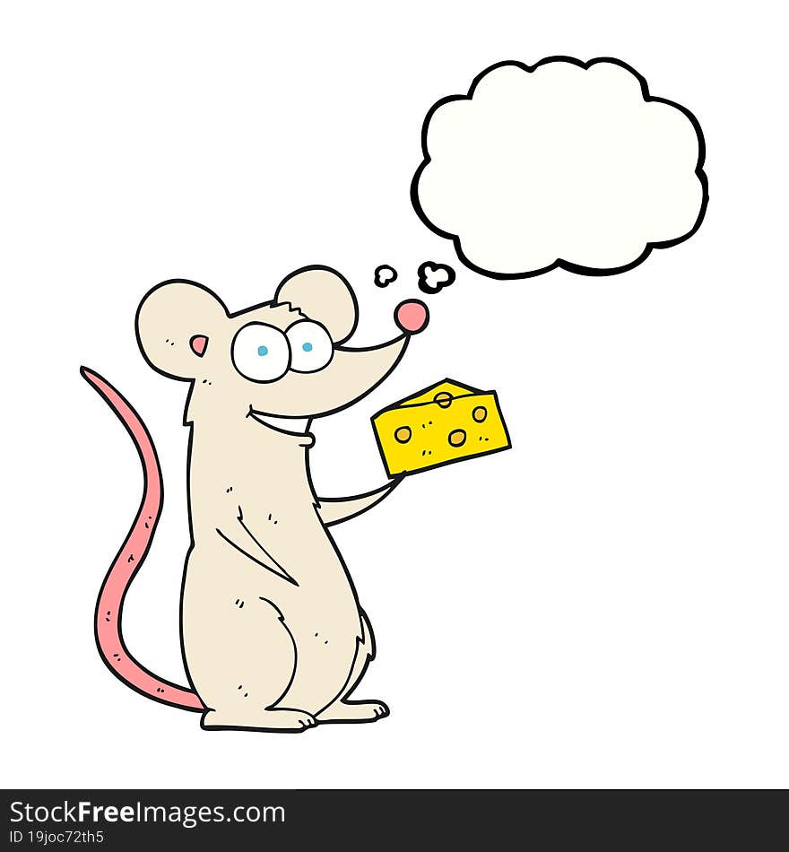 Thought Bubble Cartoon Mouse With Cheese