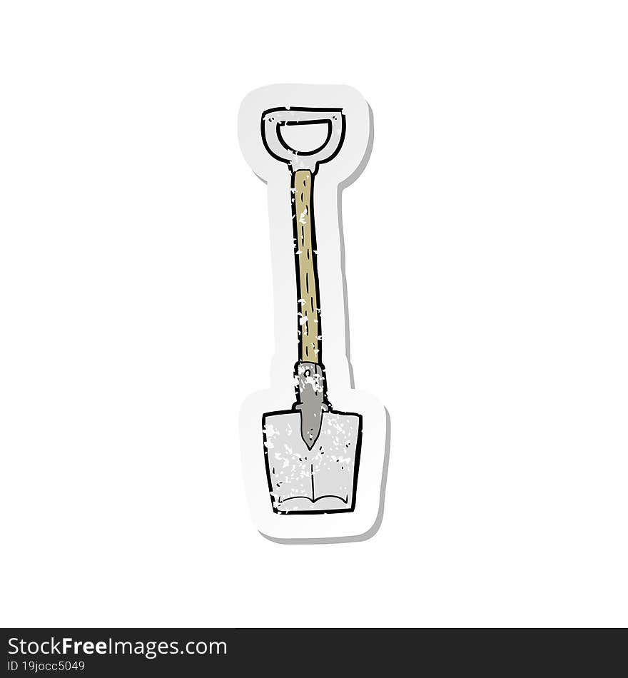 retro distressed sticker of a cartoon shovel