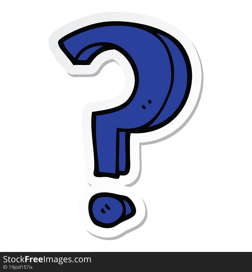 sticker of a cartoon question mark