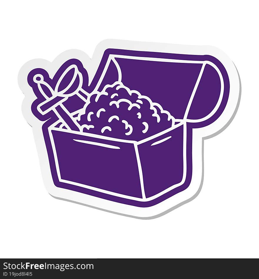 cartoon sticker of a treasure chest