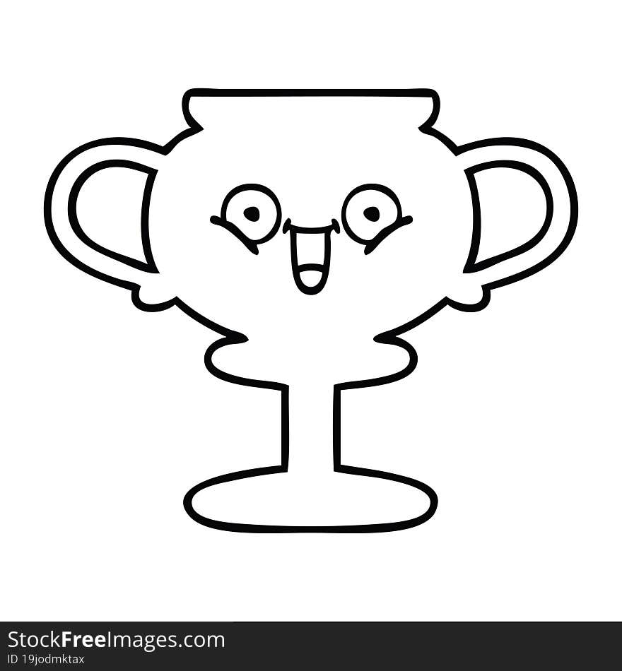 Line Drawing Cartoon Trophy