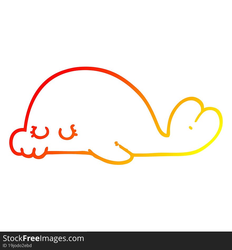 warm gradient line drawing cartoon seal