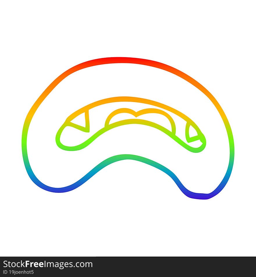 rainbow gradient line drawing cartoon vampire mouth