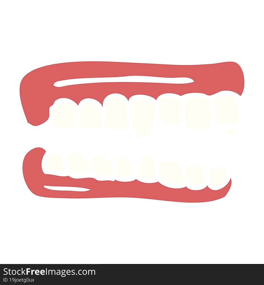 cartoon doodle false teeth