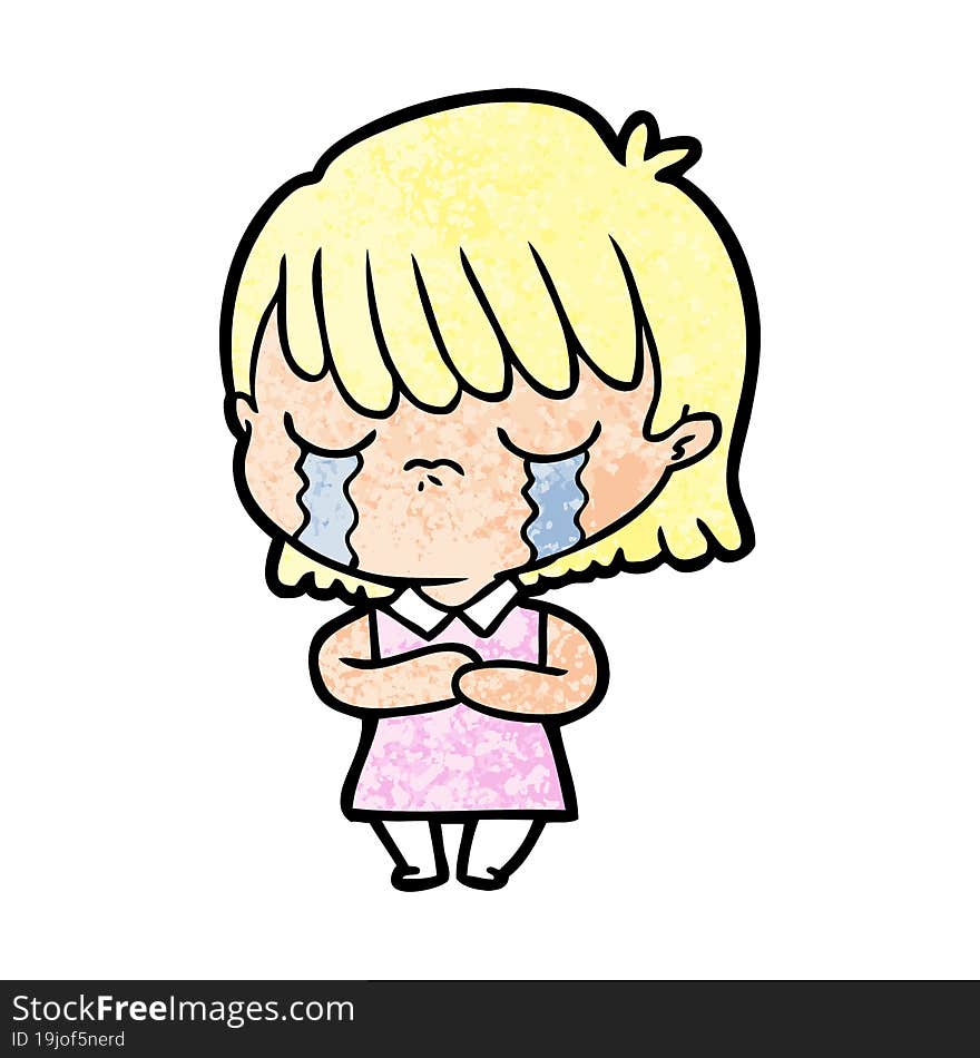 cartoon woman crying. cartoon woman crying